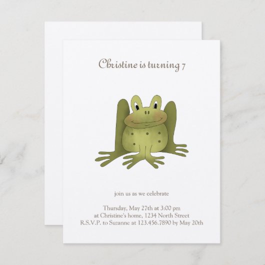 Gartensammlung ・ Frosch Einladung (Vorne/Hinten)