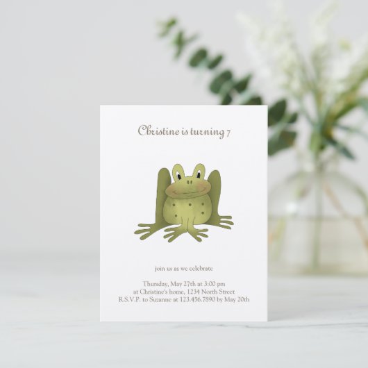 Gartensammlung ・ Frosch Einladung (Stehend Vorderseite)