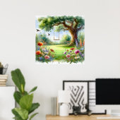 Gartenschaukel Landschaft 1 Poster (Heimbüro)