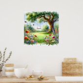 Gartenschaukel Landschaft 1 Poster (Küche)