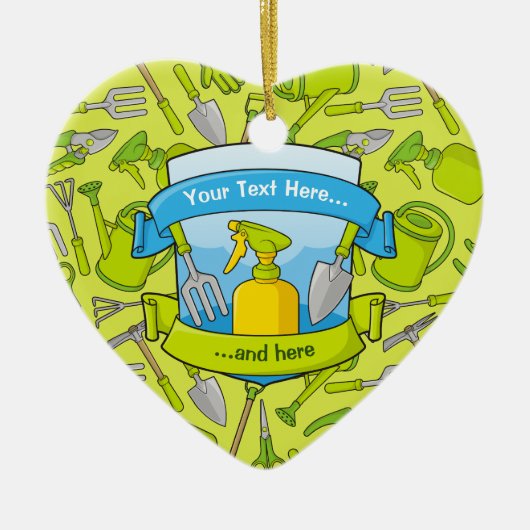 Gartenschild mit Bannern Keramik Ornament (Vorne)