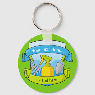 Gartenschild mit Bannern Schlüsselanhänger