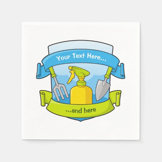 Gartenschild mit Bannern Serviette (Vorderseite)