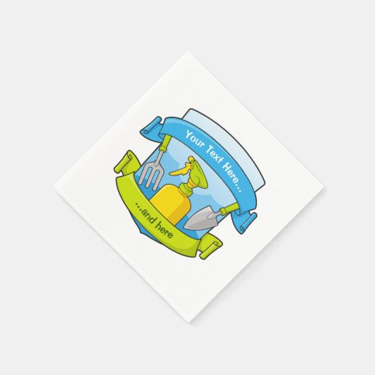 Gartenschild mit Bannern Serviette (Ecke)