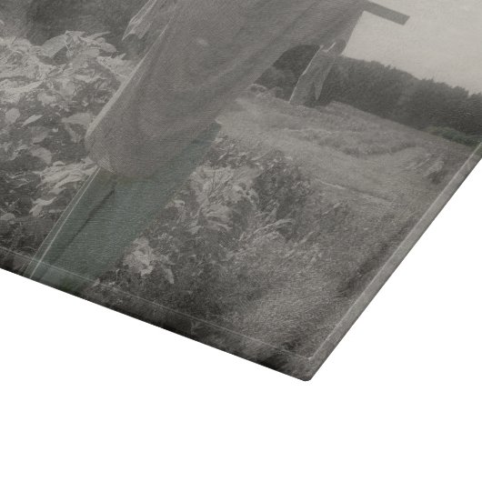 Gartenschmuck in Schwarz-Weiß Schneidebrett (Ecke)