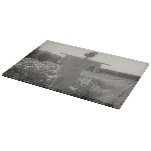 Gartenschmuck in Schwarz-Weiß Schneidebrett (Ecke)