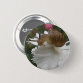 Gartenschnecke mit weißer Nelke Button (Vorne & Hinten)