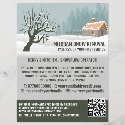 Gartenschnee, Schneebeseitigungsfirma Werbung Flyer (Vorne)