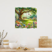 Gartenschwingenlandschaft 2 poster (Küche)