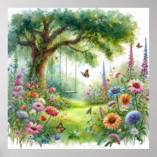 Gartenschwingenlandschaft 5 poster (Vorne)