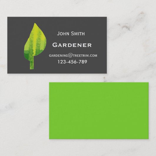 Gartenservice Modernes Design Visitenkarte (Vorne/Hinten)