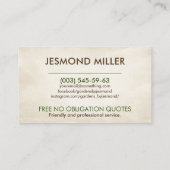 Gartenservice Watercolor Kunst Visitenkarte (Rückseite)