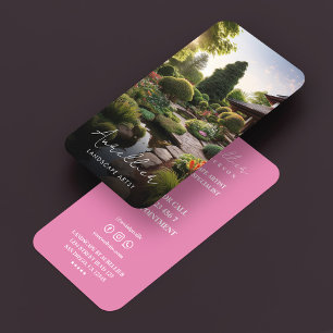 Gartenspezialist Pink Landschaftsarchitekt Visitenkarte