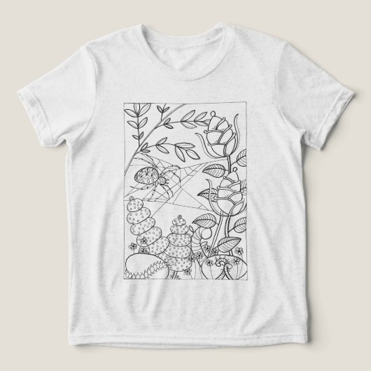 Gartenspinne mit Fantasy-Blume-Färbung Tri-Blend Shirt (Design Vorderseite)
