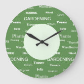 Gartensprache Garten Geachtete Gemusterte Grüne Große Wanduhr (Vorderseite)