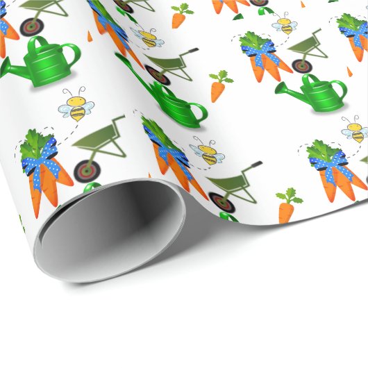 Gartenstil Carrot Watering kann Muster sein Geschenkpapier (Rolleneckpunkt)
