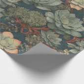 Gartensukkuline Pflanze Muster Geschenkpapier (Ecke)