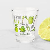 Gartensymbole Schnapsglas (Vorderseite)