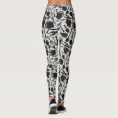 Gartensymbole Silhouetten Muster Leggings (Rückseite)