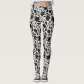 Gartensymbole Silhouetten Muster Leggings (Vorderseite)