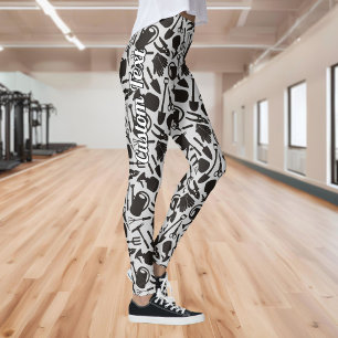 Gartensymbole Silhouetten Muster Leggings