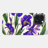 Gartensymphonie: Iris-Blumenmuster iPhone Hülle (Rückseite (Horizontal))