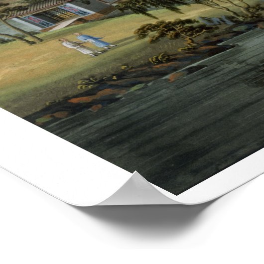 Gartenszene, c.1820-40 (mit Papier) Poster (Ecke)