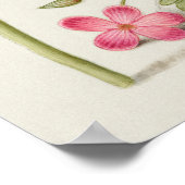 Gartenszene mit Blumen, Schmetterling und Pilz Poster (Ecke)