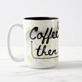 Gartenthemen-Kaffeetasse Gartengeräte Zweifarbige Tasse