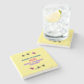 Gartenthementheorie Inspiration Zitat Steinuntersetzer (Seitenansicht)