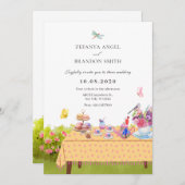 Gartentisch Naturhochzeit Einladung (Vorne/Hinten)