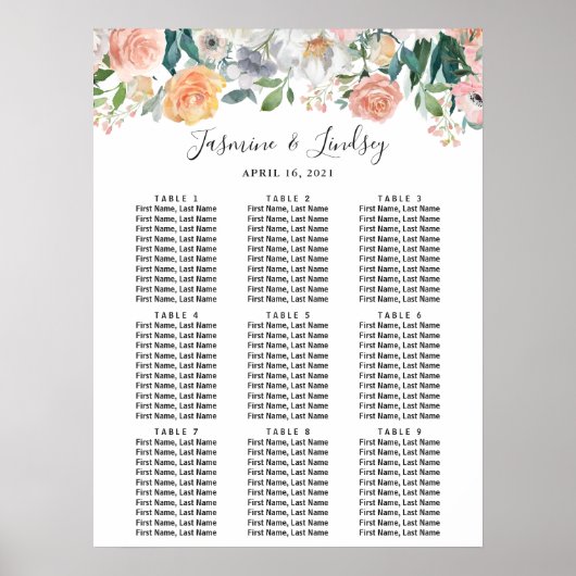 Gartentische Rose Blumentisch 9 Tische Hochzeitsta Poster (Vorne)