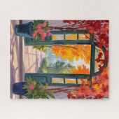 Gartentor | Aquarell-Botanische Blumenmalerei Puzzle (Horizontal)