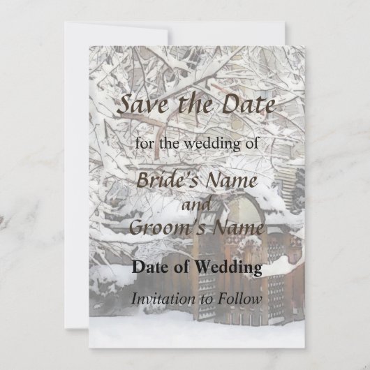 Gartentor im Winter Save the Date (Vorderseite)