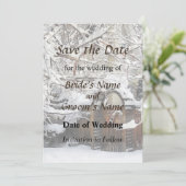 Gartentor im Winter Save the Date (Stehend Vorderseite)