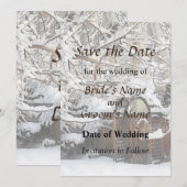 Gartentor im Winter Save the Date (Vorne/Hinten)