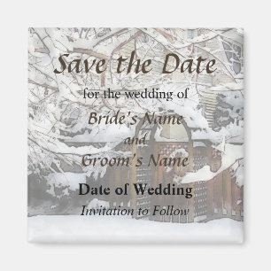 Gartentor im Winter Save the Date Magnet