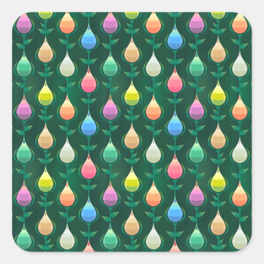 Gartentulips-Aufkleber Quadratischer Aufkleber (Vorderseite)