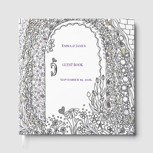 Gartentür Florales Hochzeitsgästebuch Gästebuch (Vorderseite)