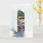 Gartentür und -wasserfälle karte (Gelbe Blume)