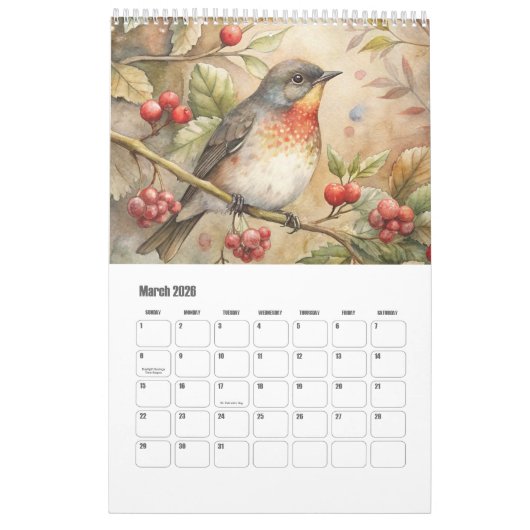 Gartenvögel Kalender (Mär 2026)