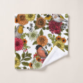 Gartenvögel und Blume 1 Badhandtuch Set (Waschlappen)