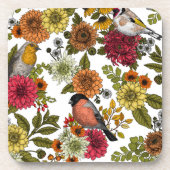 Gartenvögel und Blume 1 Getränkeuntersetzer (Vorderseite)