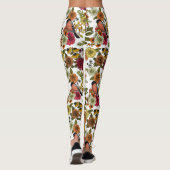 Gartenvögel und Blume 1 Leggings (Rückseite)