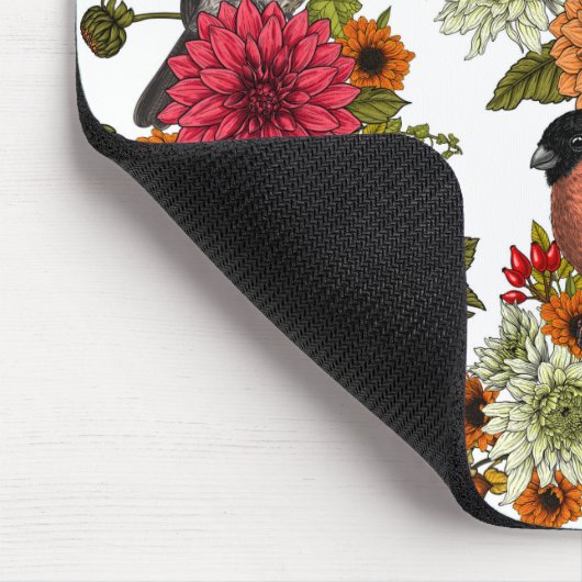 Gartenvögel und Blume 1 Mousepad (Ecke)