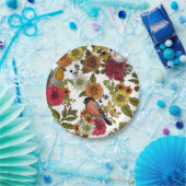 Gartenvögel und Blume 1 Pappteller (Party)