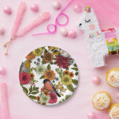 Gartenvögel und Blume 1 Pappteller (Party)