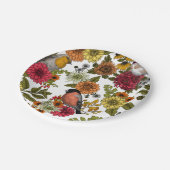 Gartenvögel und Blume 1 Pappteller (Schrägansicht)