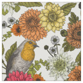 Gartenvögel und Blume 1 Stoff (Muster)
