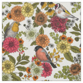 Gartenvögel und Blume 1 Stoff (Muster)